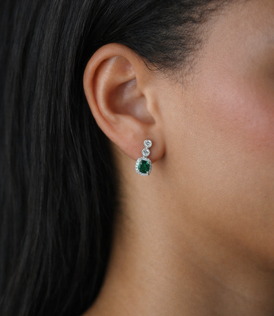 The Elise Emerald Drop Earrings